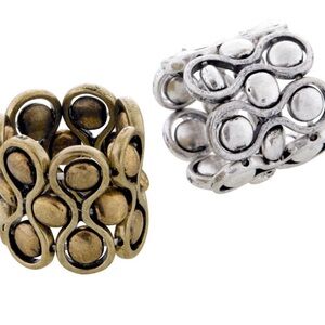 Antiqued Gold Stretchy Modern Ring-Boutique